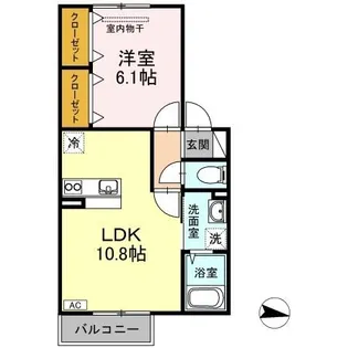 コーポ レーヴ倉富【2階】の間取り