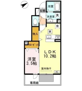 ヴィルヌーブカノン【1階】の間取り