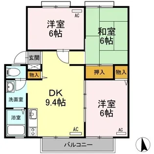 サンビレッジ児島 F棟【2階】の間取り