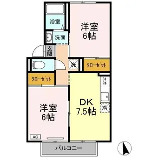 プレジール大和Ⅱ【2階】の間取り