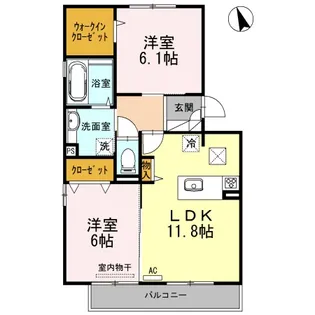 キャスバル A棟【1階】の間取り