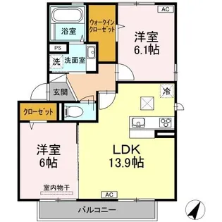 ヴァン ベール【1階】の間取り