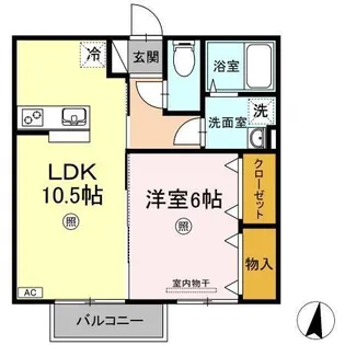 サニーサイドA・B B棟【2階】の間取り