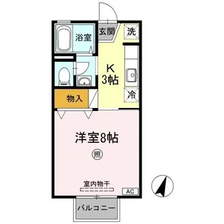 レインボーハイツ B棟【2階】の間取り