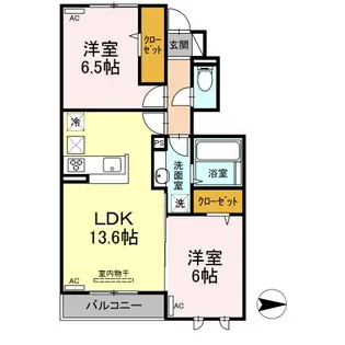 カーサ・フィオーレ中庄【1階】の間取り