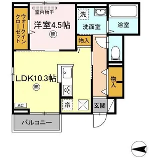 オアゾ乙島 D【1階】の間取り
