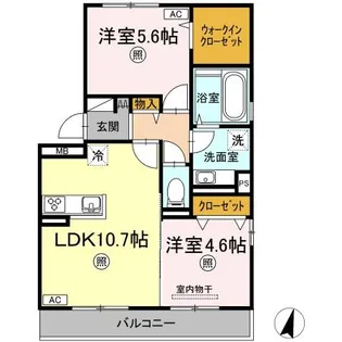 ヴェルデ溝口【2階】の間取り