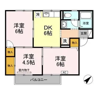 シャトルミヤケ B棟【1階】の間取り