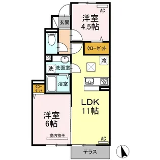 サンハートピア C棟【1階】の間取り