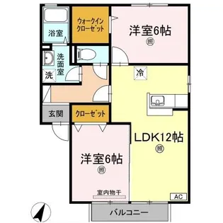 ブィラ ハッピネス B棟【2階】の間取り