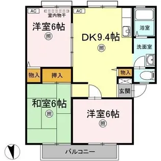 サンビレッジ児島 F棟【2階】の間取り