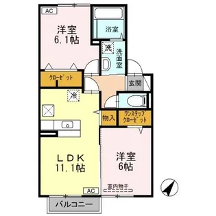 ディライト ステージ A棟【2階】の間取り