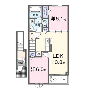 クレール九番館【2階】の間取り