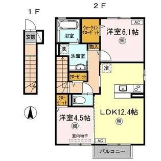 オークス金子 D棟【2階】の間取り