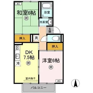 ハートハウス Ⅱ棟【2階】の間取り