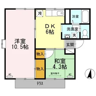 ハイツ宏陽【1階】の間取り