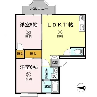サンライフ下伊福【3階】の間取り