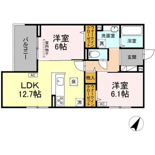 ヴィオルーチェ B棟【1階】の間取り