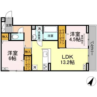 フラネーヴェ【3階】の間取り