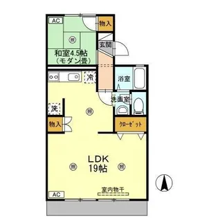 パレーシャル金谷【1階】の間取り