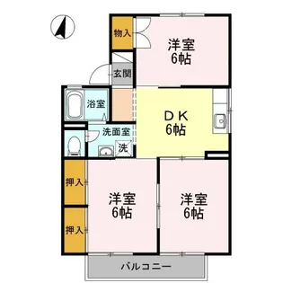 サンメゾン・小池 C棟【1階】の間取り
