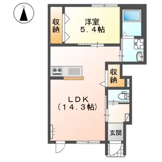 仮)リバーヒルズ里庄【1階】の間取り