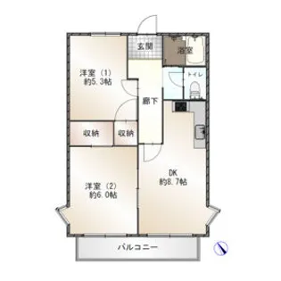 ジーライズ倉敷八王寺【302号室号室】の間取り