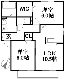 ラルジュ B棟【2階】の間取り