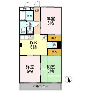 ハイライズ遠藤【302号室】の間取り