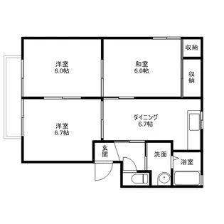 シャーメゾンつかさ B棟【1階】の間取り