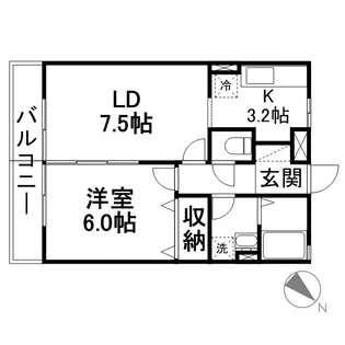 フレブラース【1階】の間取り