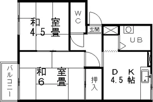 プレジール三島【107号室】の間取り