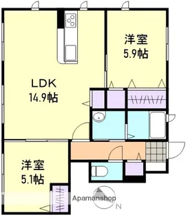 シャーメゾンきびじ D棟【1階】の間取り