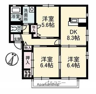ペルレ A棟【2階】の間取り