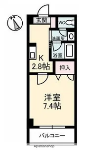 JRBハイツ倉敷【6階】の間取り