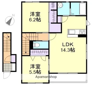 アクアヴィーヴォ A棟【2階】の間取り