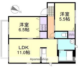 グリーンパークNISHINA A棟【2階】の間取り