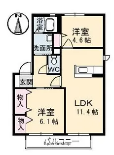 バリュージュサンヨー A棟【2階】の間取り