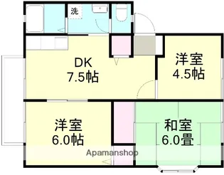 ウィンディア中島A棟【1階】の間取り