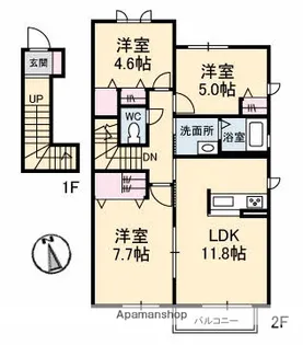 アネーロ A棟【2階】の間取り