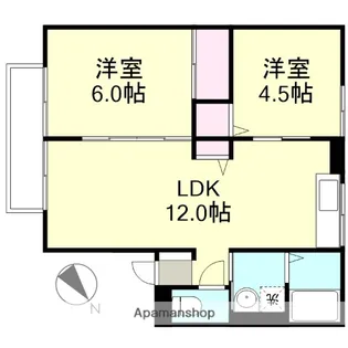 笹沖ハイムⅠ【1階】の間取り