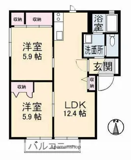 コーポグレイス A棟【2階】の間取り