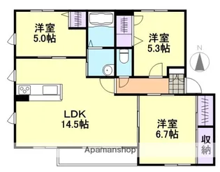 グランマスト笹沖 B棟【2階】の間取り