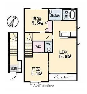 プラセール花華 A棟【2階】の間取り