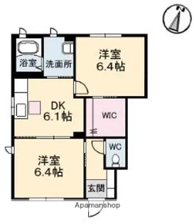 シャーメゾンきびじ A棟【1階】の間取り