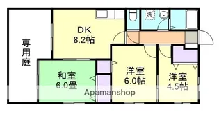 テラス ハマ B【1階】の間取り
