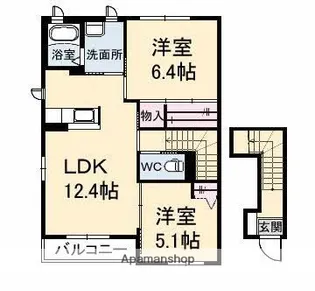 KO.レジデンス B棟【2階】の間取り