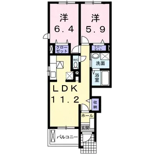 リトルツリーフィールド【1階】の間取り