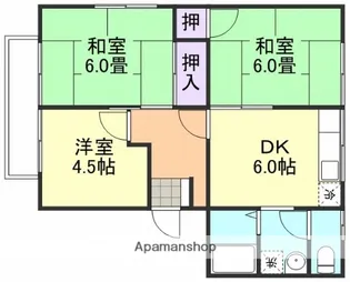 コーポ金光A【1階】の間取り