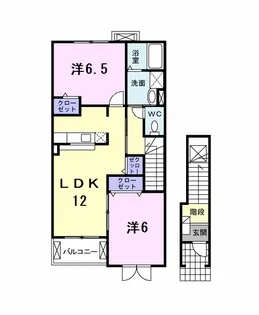 クリスタルローズ B棟【2階】の間取り